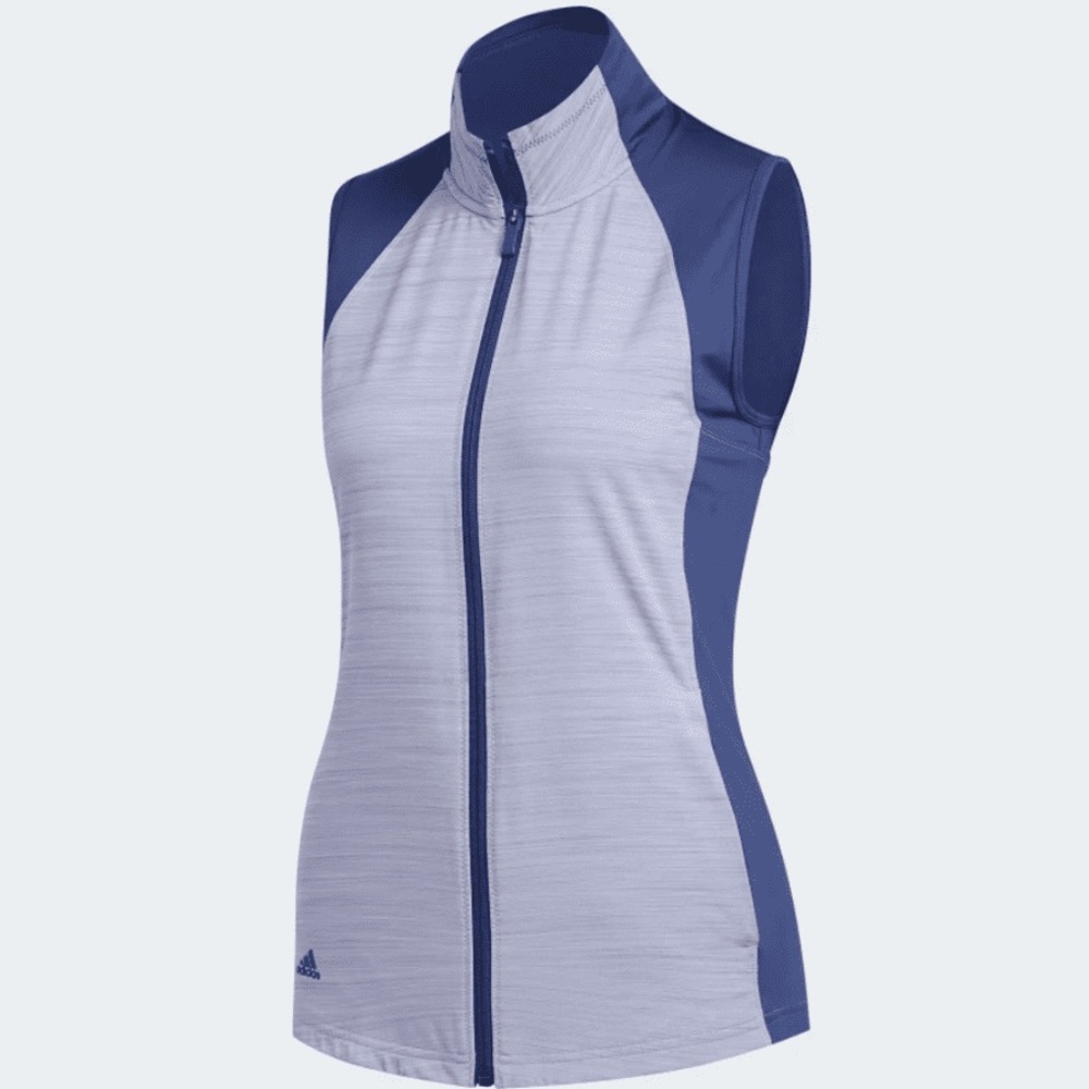 Adidas Full Zip Up Vest Jacket Tech Blue Navy Women’s Medium Golf Vest Layer